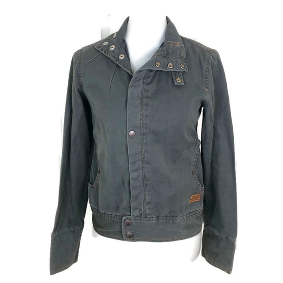 Volcom Jackets & Blazers - Volcom Women's Gray Snap Button Denim Jacket